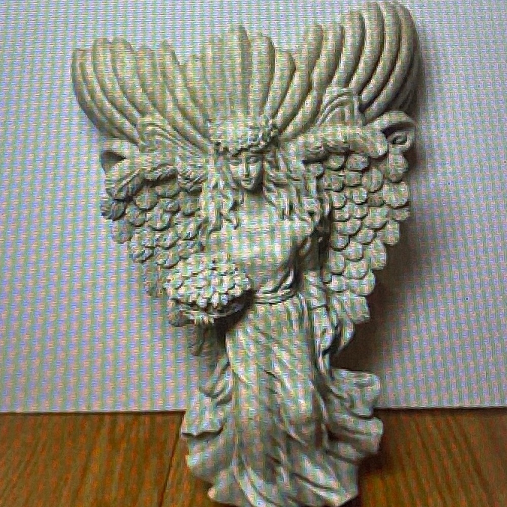 Archangel Wall Sculpture Shelf Sconce Beige Resin Angel Decor Small Wall